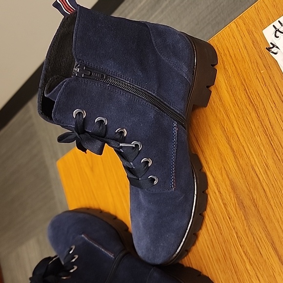 Lug Sole Army Boot GABOR BLUE suede boots!!! - Picture 4 of 7